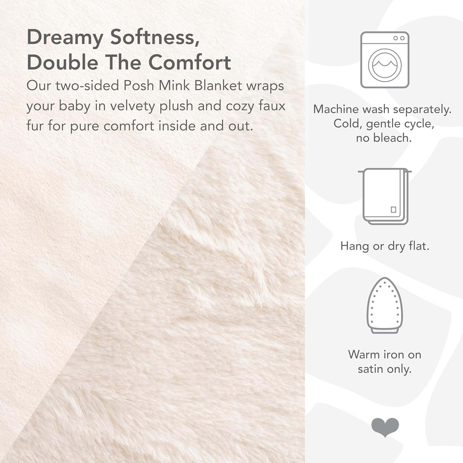 Posh Mink Baby Blanket - Double-Sided Ultra Soft Plush Fabric, for New Moms, Newborn Must-Have for Girls & Boys, Cozy