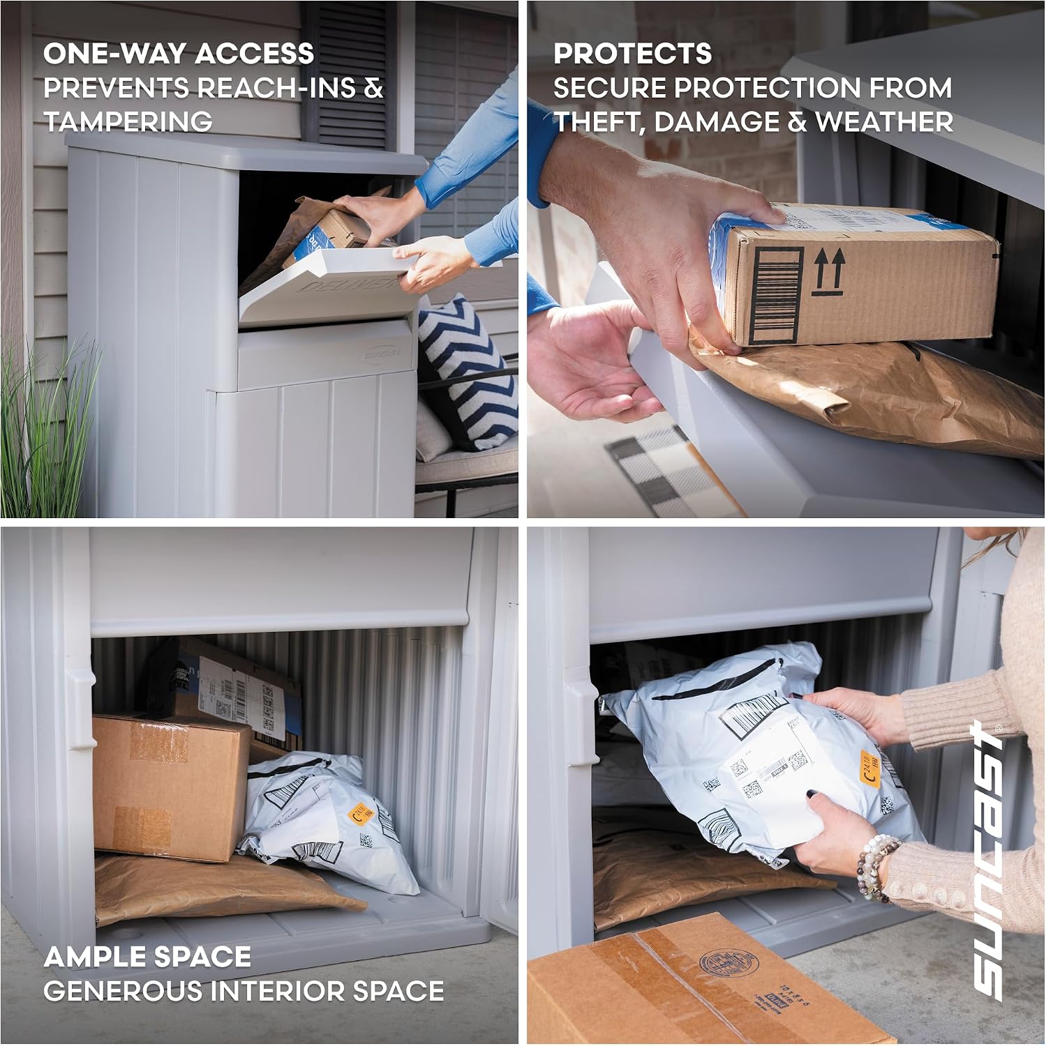 33.5-Gallon Capacity Package Delivery Box, Parcel Drop Box with Lock, Weather Resistant Outdoor Storage Solution for