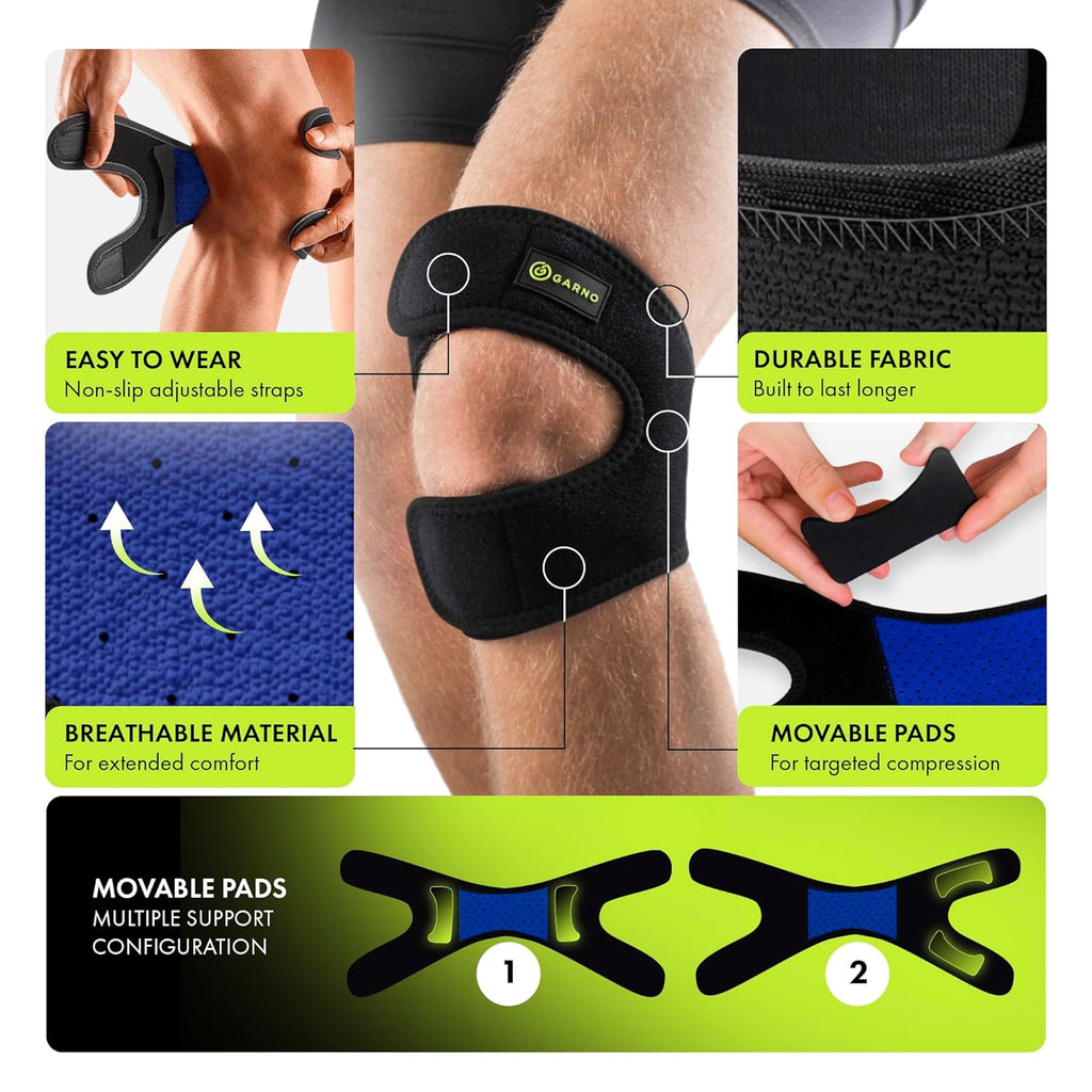 Patellar Tendon Support Strap, Knee Brace for Meniscus Tear, Patella Tendonitis, Arthritis, Adjustable Neoprene