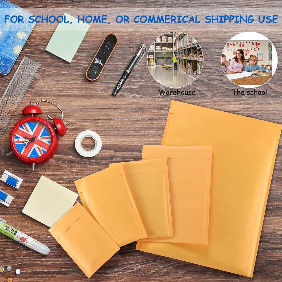 Bubble Mailer #0 Kraft Bubble Mailers Strong Adhesion Padded Envelopes Packaging for Small Business [7.25x9 (Usable
