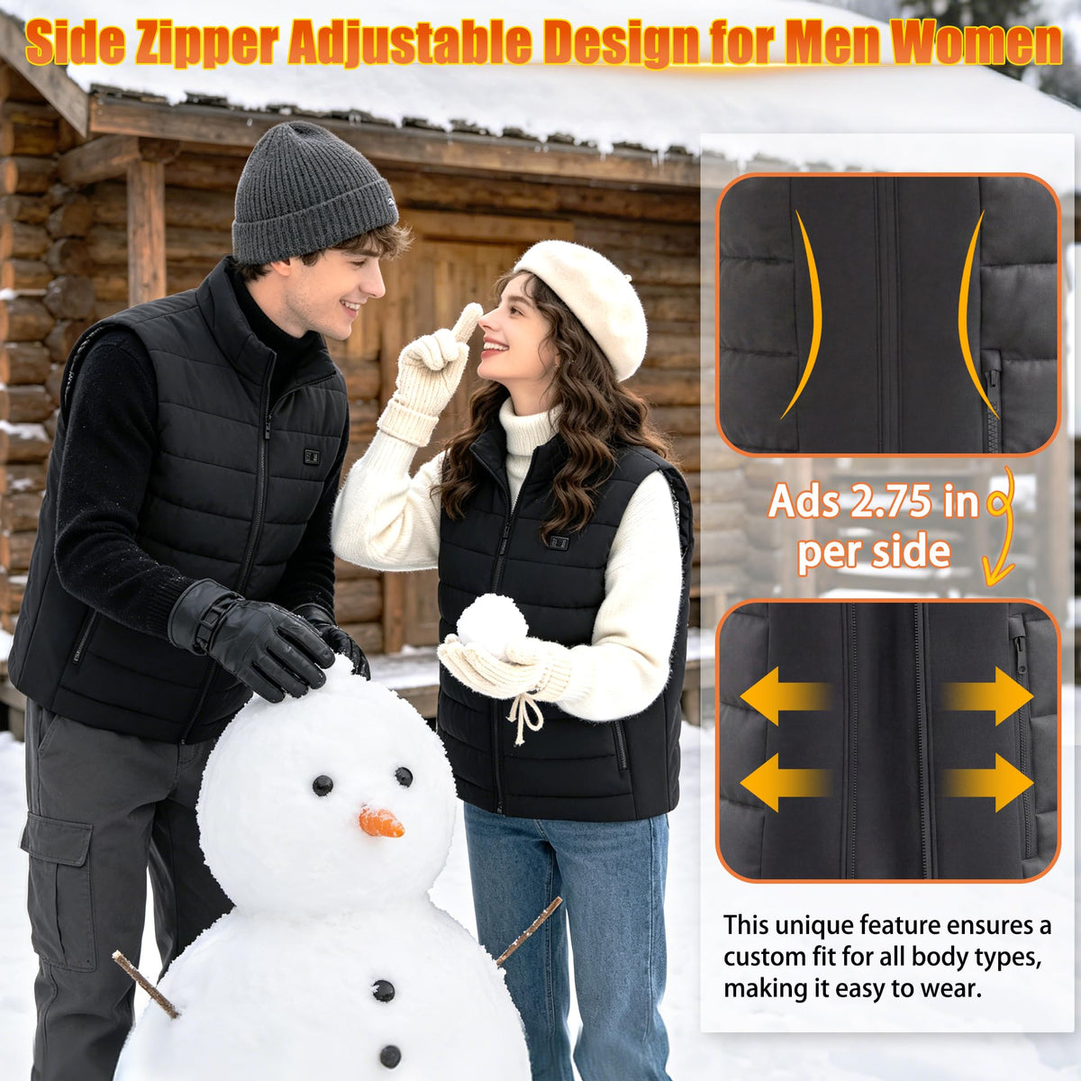Outdoor Heated Vest for Men: Winter Heated Jacket with Battery Pack