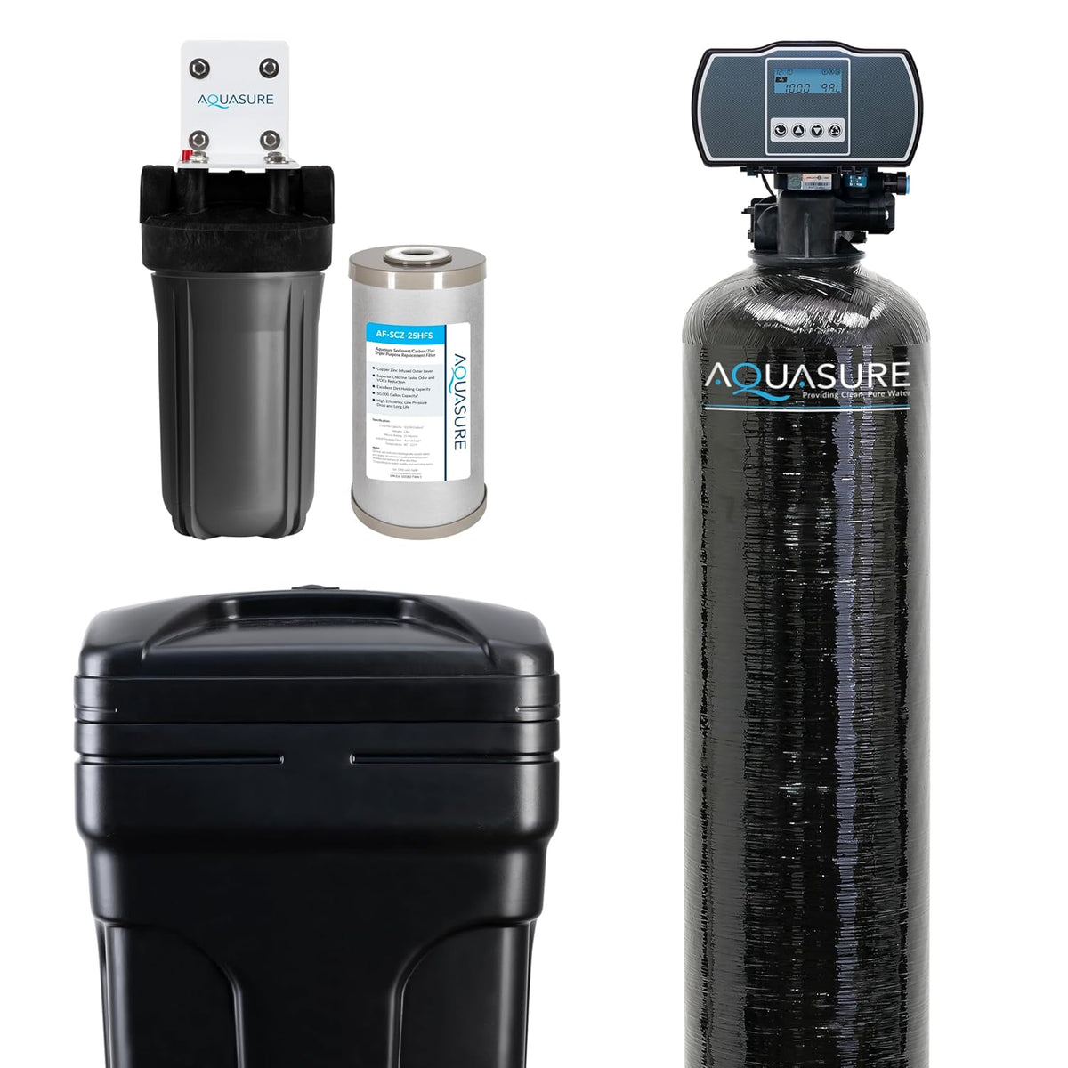 Harmony Series 72,000 Grains Whole House Water Softener Bundle with Automatic Digital Control Head and Triple Purpose