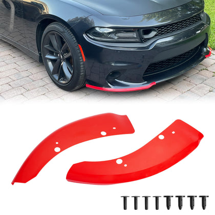 Dodge Charger Front Lip Spoiler Splitter for 2015-2024, Red Front Bumper Lip Kit Compatible with Charger SRT 392/Scat