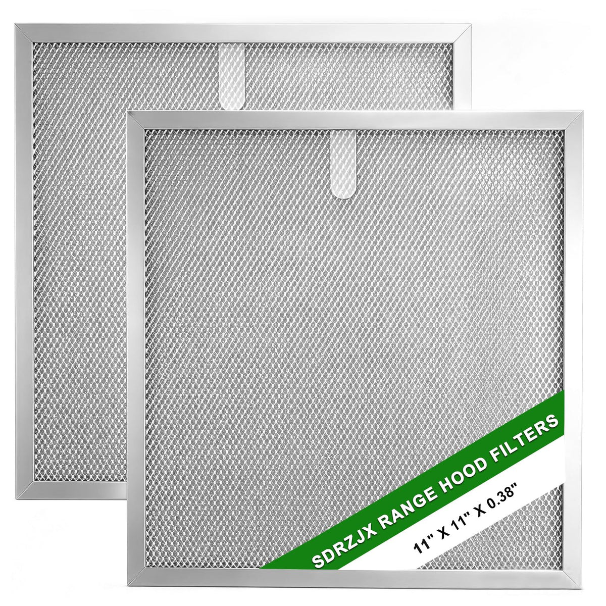 2-Pack Range Hood Aluminum Mesh Grease Vent Stove Filter 11 X 11 X 0.37 Inches