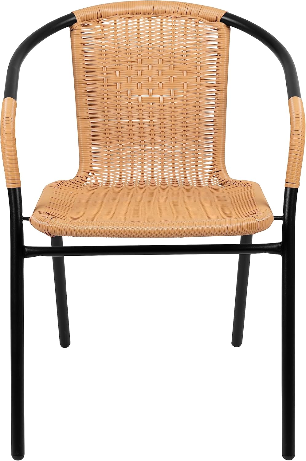 Lila 2 Pack Beige Rattan Indoor-Outdoor Restaurant Stack Chair