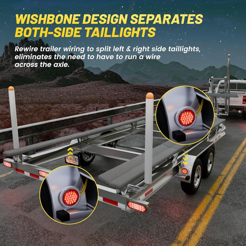 4 Pin 5 Wire Trailer Wiring Harness 22FT for Rewiring Both-Side Taillights, Pure Copper Wishbond Trailer Light Kit 4