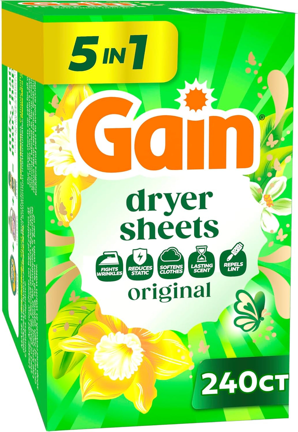 Laundry Dryer Sheets, Fabric Softener Wrinkle Reducing Anti Static Sheets, Original Scent, 240 Count (Packaging May