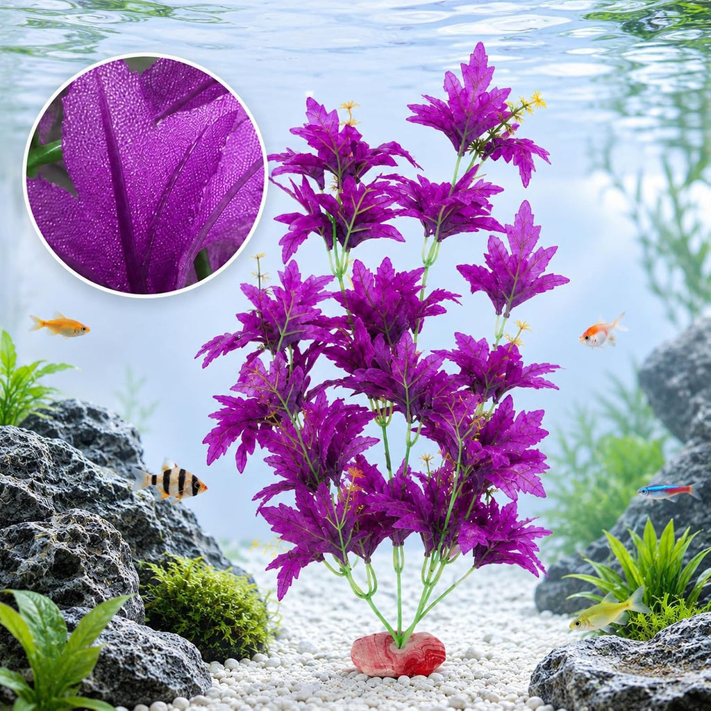 Silk Aquarium Plants, 18 Inch Artificial Silk Plants for Fish Tank