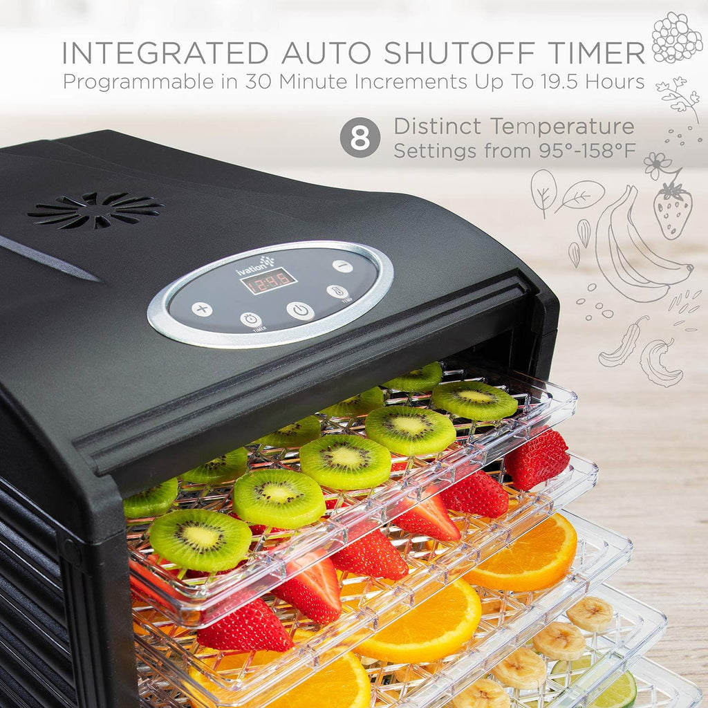 6 Tray Food Dehydrator for Beef Jerky, Digital Timer