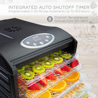 6 Tray Food Dehydrator for Beef Jerky, Digital Timer
