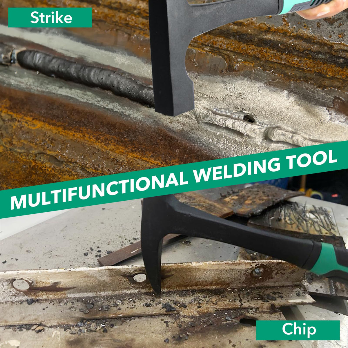Welding Chipping Hammer and Wire Brush Set,10.7" Slag Removal Tool