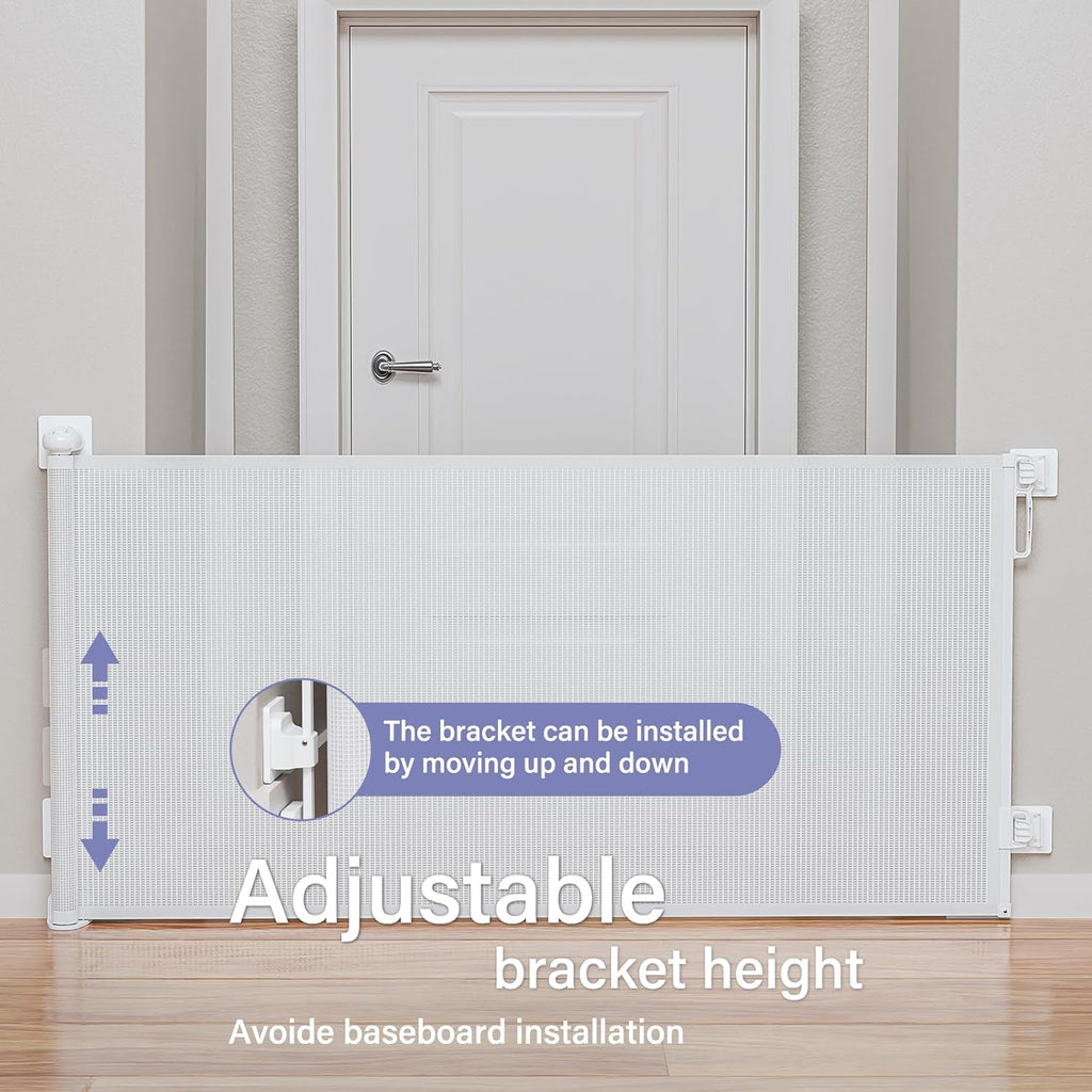 Retractable Baby Gates No Drilling, PRObebi Retractable Dog Gate for the House Extends to 54" Wide 33" Tall, Gates