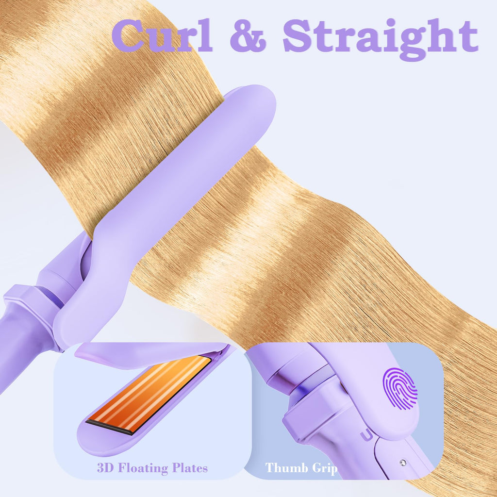 5 in 1 Curling Wand Set with Flat Iron, 0.35"-1.25" Ceramic Barrels