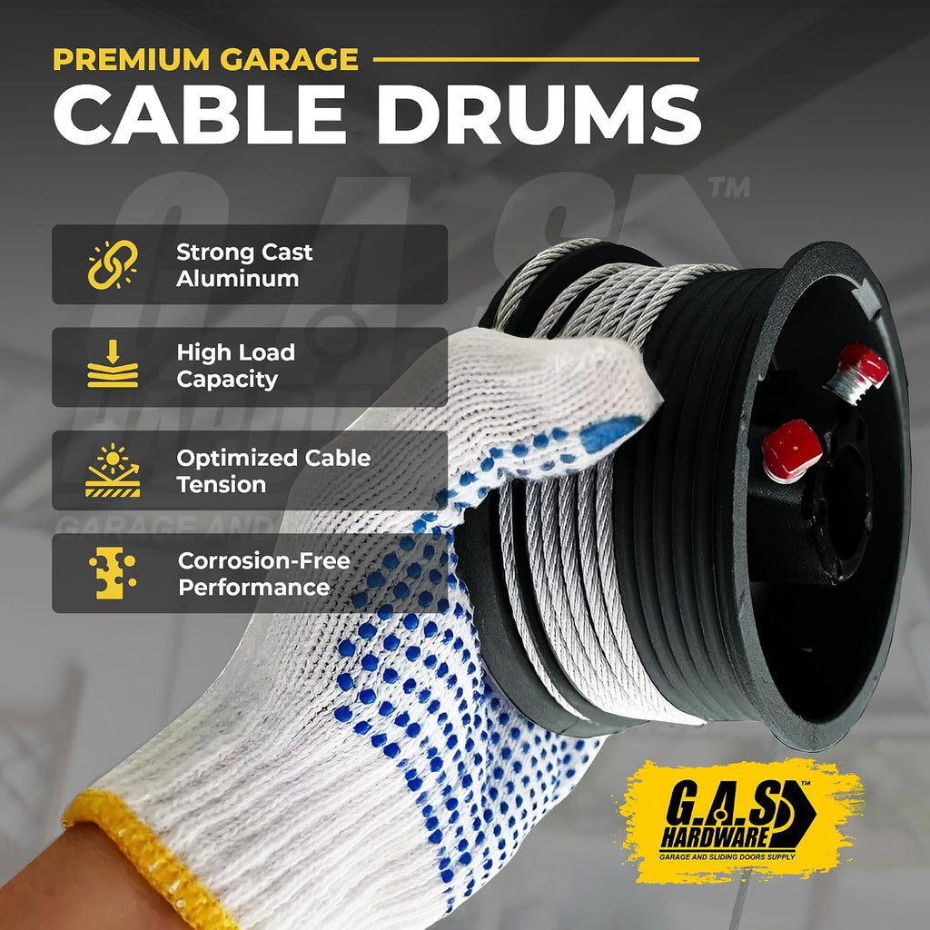 Garage Door Cable Drums Hardware Parts for Doors up to 12' Feet Door, Large Lift - Heavy Duty Long Lasting Drum for