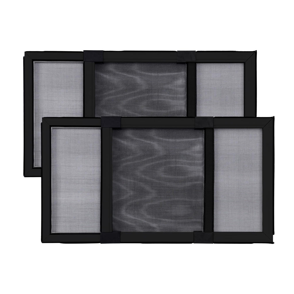Adjustable Window Screens, 10.35 x 10.12-17.24 Inch, Black, 2 Pack
