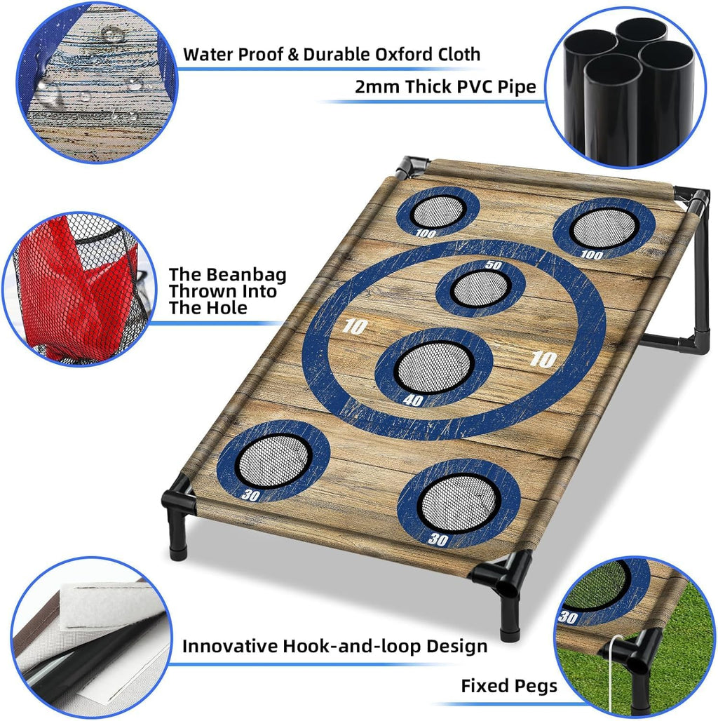 Cornhole Board Set Corn Hole Games for Adults and Kids Backyard | 3x2 Ft Corn Hole Toss Game with 8 Bean Bags for