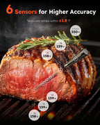 Wireless Meat Thermometer Digital, Smart Bluetooth Instant Read, Grey