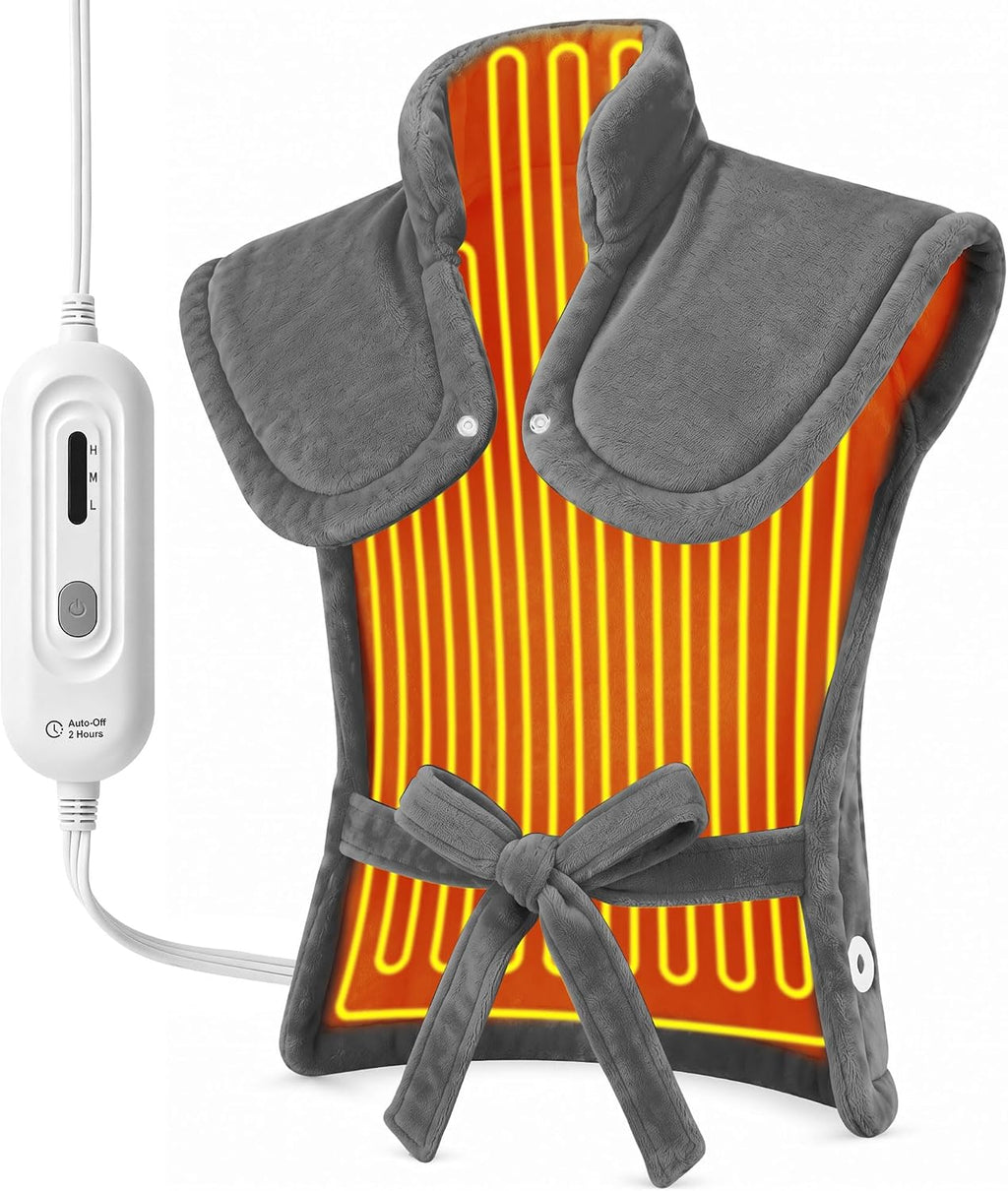 Electric Heating Pad for Back, Neck & Shoulders, 24"×33", Ultra Soft