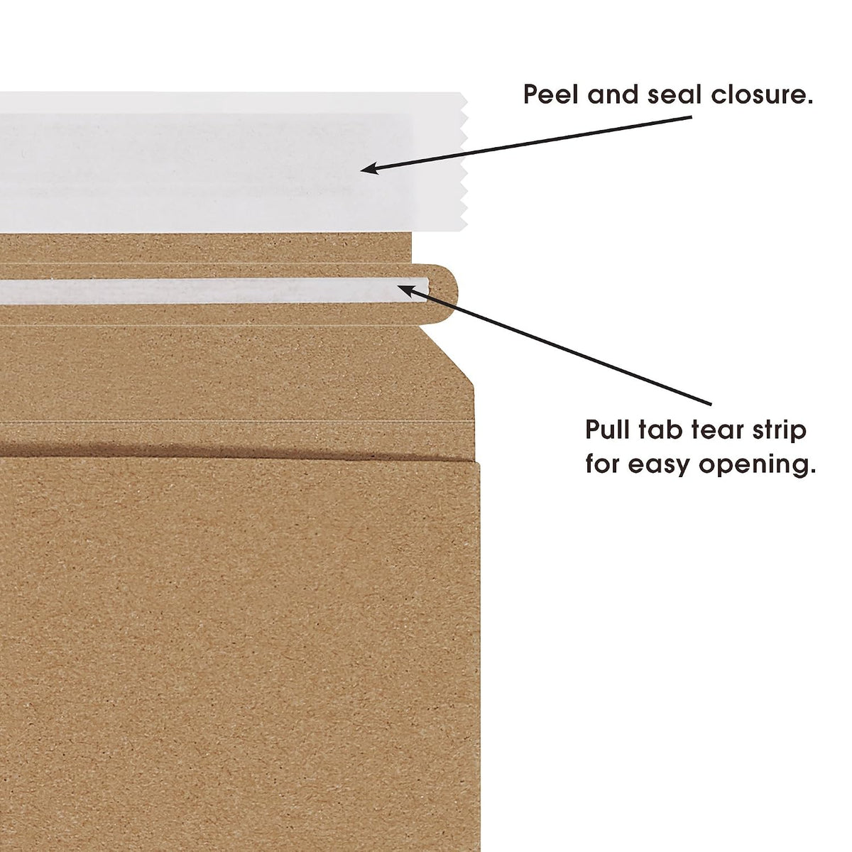 11 x 13 1/2" Stayflats Brand Rigid Flat Mailers, Kraft (Pack of 100) Photo Document Mailers, Peel & Seal Closure