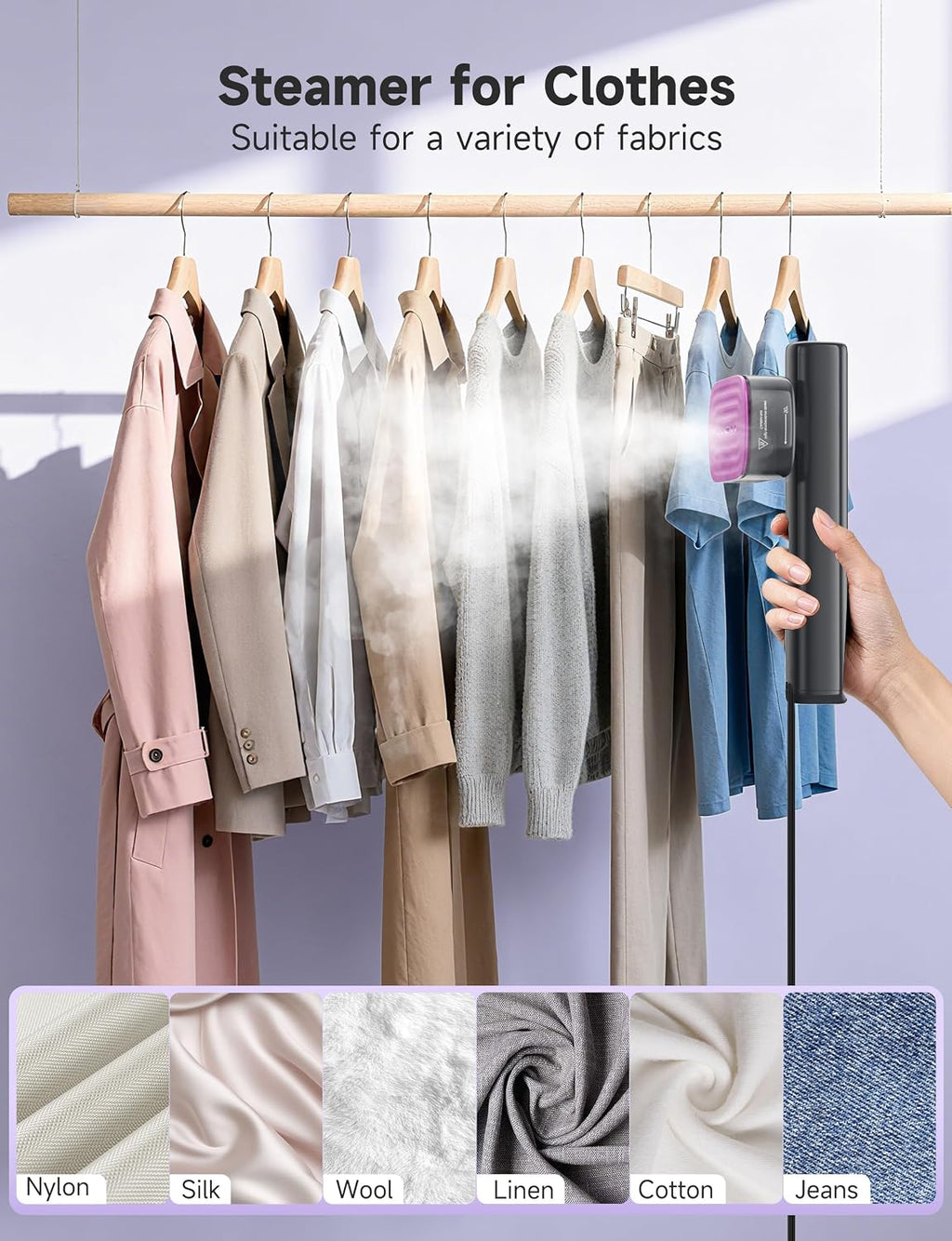 2-in-1 Steamer & Iron for Clothes, Travel Steamer for Clothes | 15s Fast Heat-Up 1200W Portable Handheld Garment