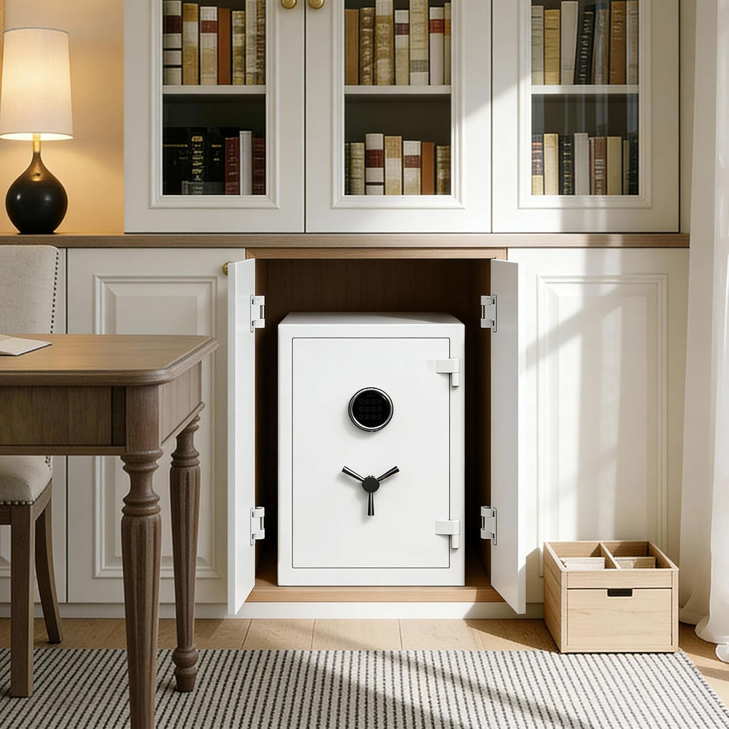 Deluxe Fireproof Safe Box, Digital Fire Proof Safe with Touch Screen, 3 Spoke Handle and Removable Shelf, Fireproof