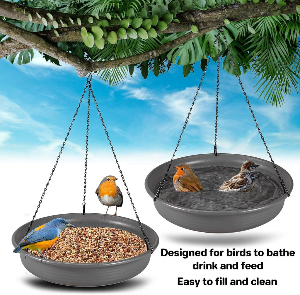 Hanging Bird Bath Bowl - Window Bird Water Feeder Tray for Outdoors