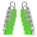 Lockout Tagout Locks Set - 10 Green Aluminum Loto Locks, Lock Out Tag Out Padlocks Keyed Alike, 2 Keys Per Lockout