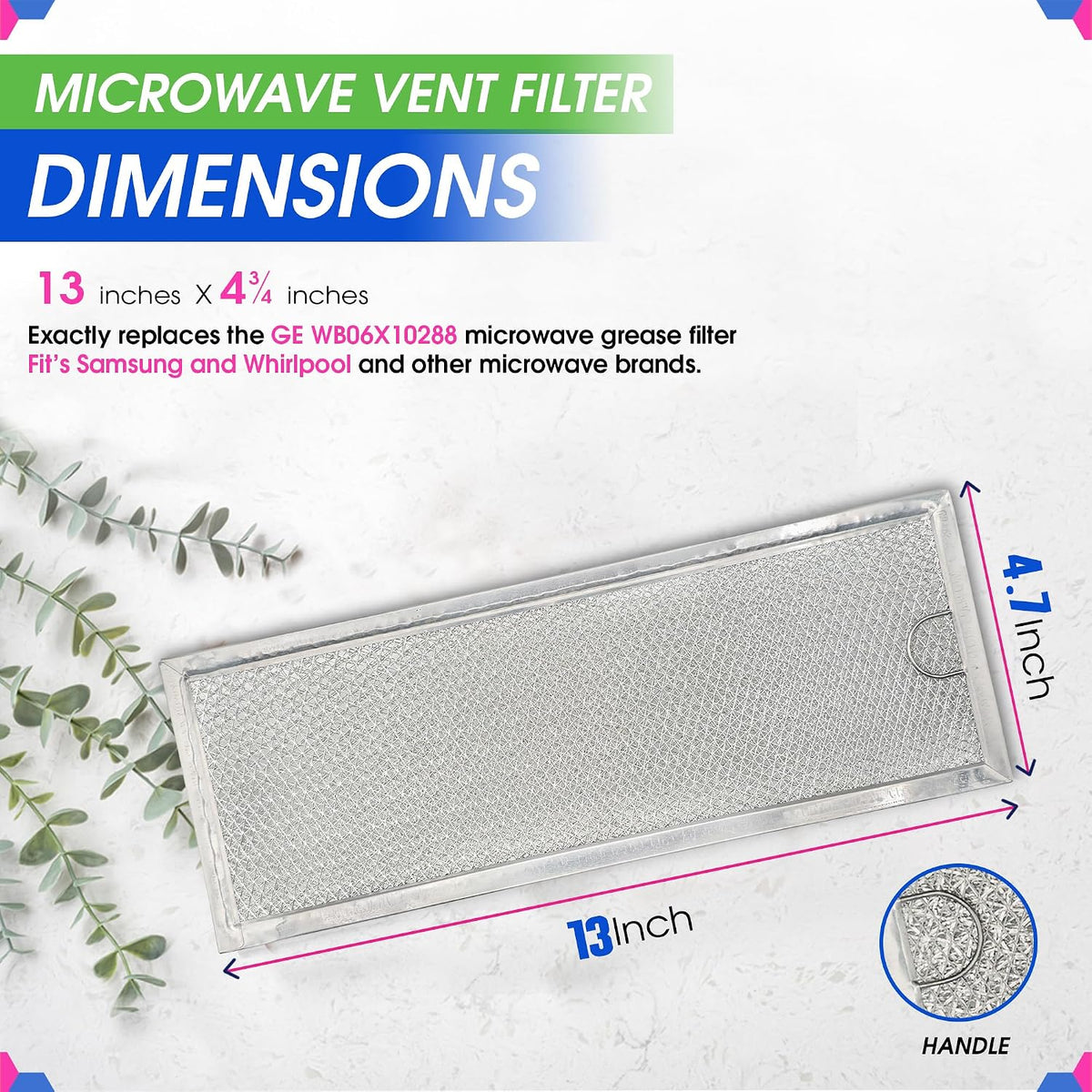 Bagean Microwave Filter 13" x 4.7" Fit's GE WB06X10288 Oven Grease Filters