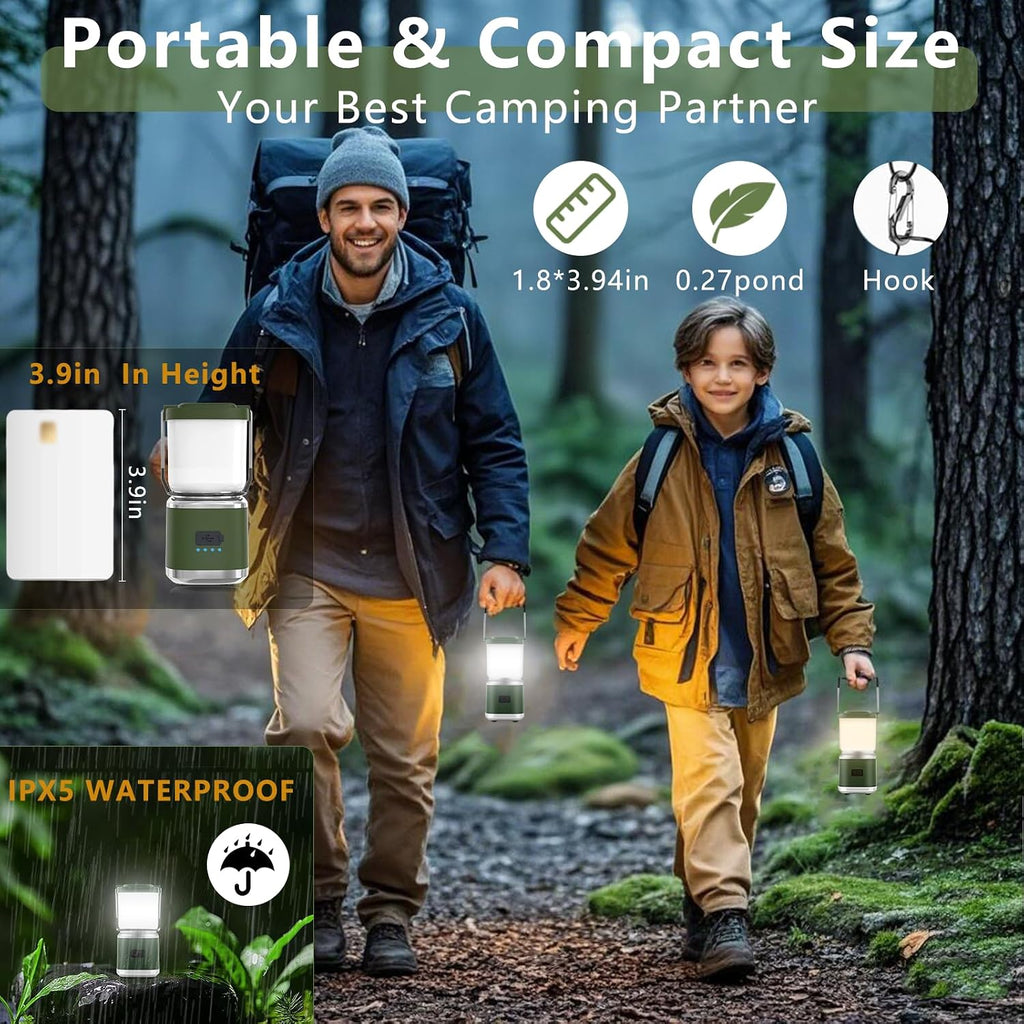 Portable Camping Lantern Rechargeable -4inch, 336LM LED Camping Lights Lantern with Redlight&20Hours Runtime&