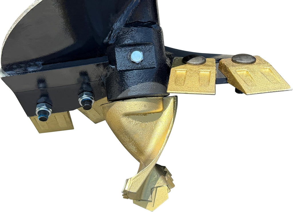 12" 18" Auger Drill Bit Auger Drive with 6k Motor Standard Skid Steer Attachments Post Hole Digger, 35" Working Depth