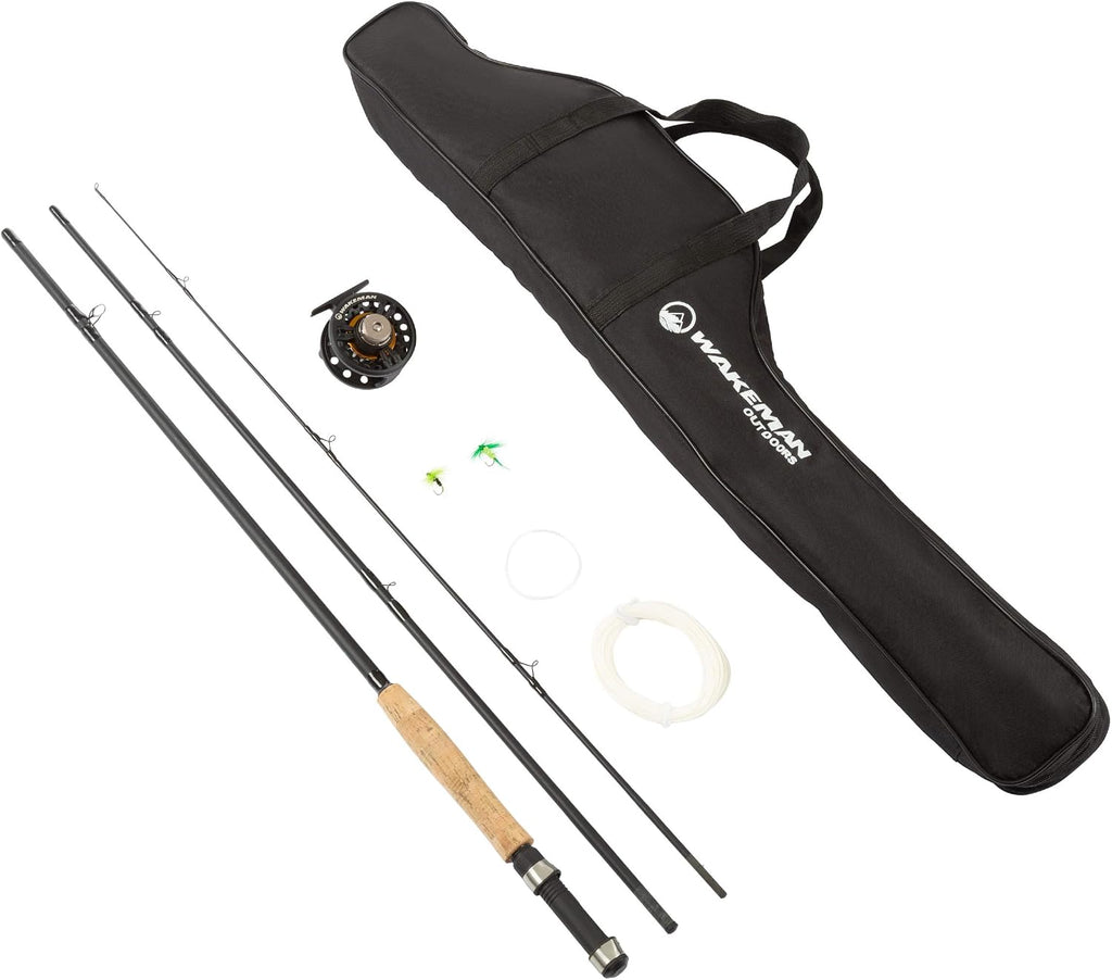 Outdoors Fly Fishing Rod & Reel Combo Starter Kit with Case and Accessories