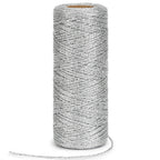 328ft 1mm Metallic Silver Twine for Gift Wrapping