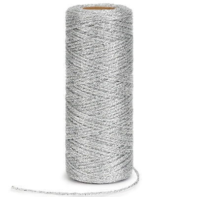 328ft 1mm Metallic Silver Twine for Gift Wrapping