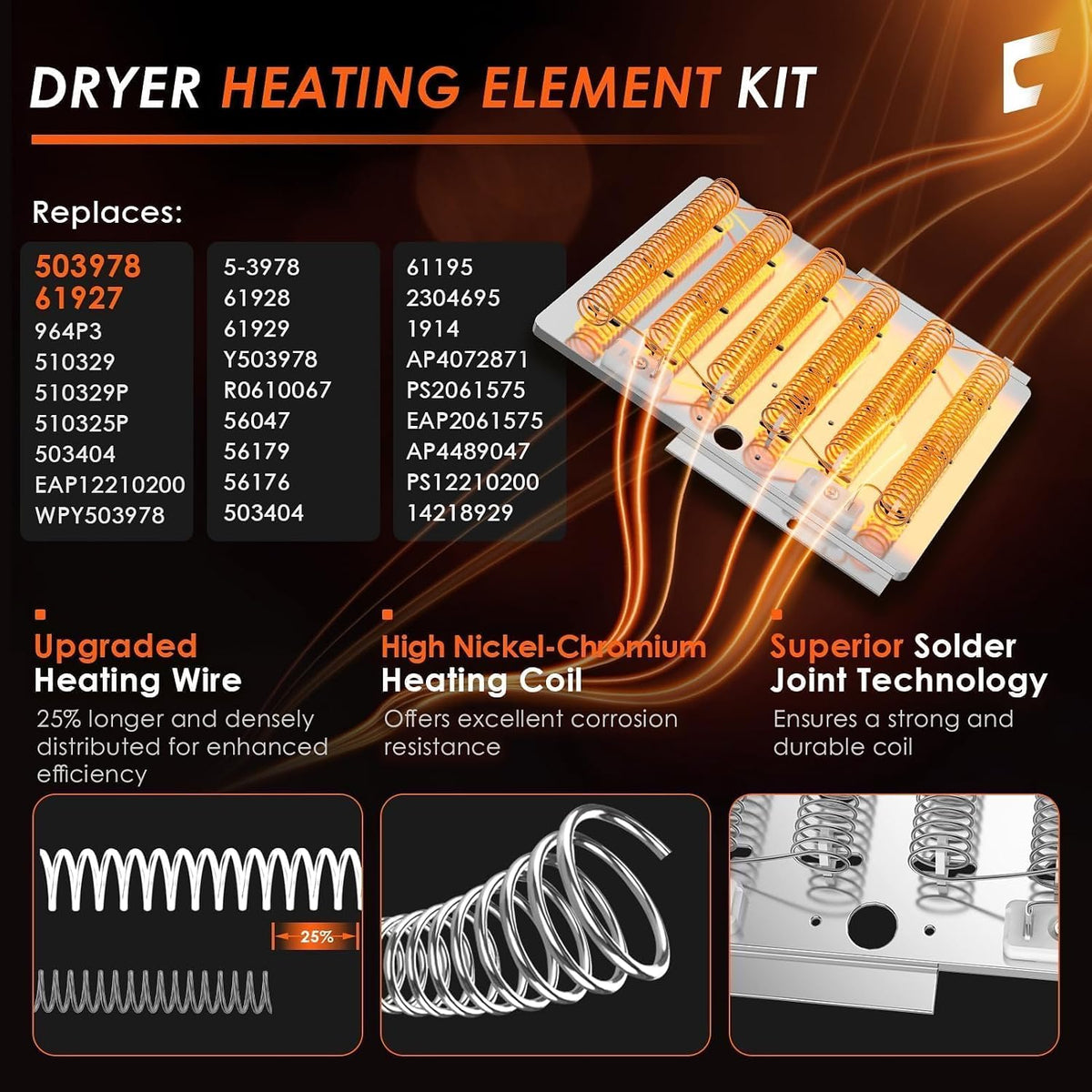 Dryer Heating Element Kit for Speed Queen Dryer Parts