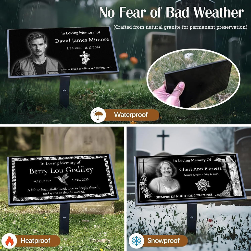 Personalized Memorial Stones for Loved Ones, Engraved Outdoor Memorial Plaques, Garden Memorial Stone, Tree Plaque