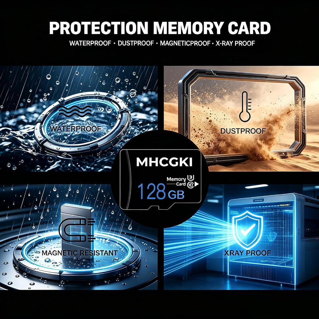 128GB Micro Memory Card High Speed Class 10 TF Memory Card with Adapter for Dash Cam,Camera,Smartphone,Tablet