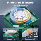Outdoor Power Stake Timer 24-Hour Mechanical Timers, 25FT