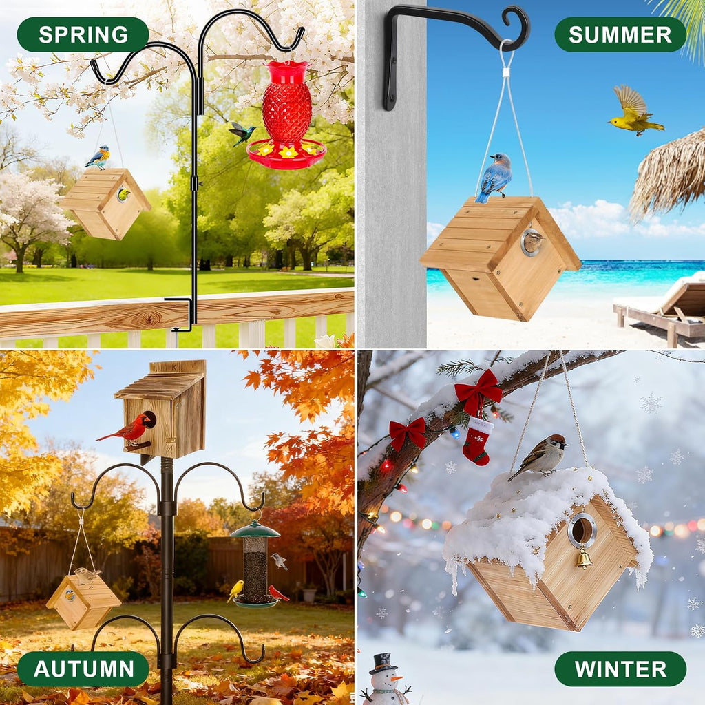 Wren Bird Houses for Outside with 1-1/8" Entrance Log Color 1 Pack