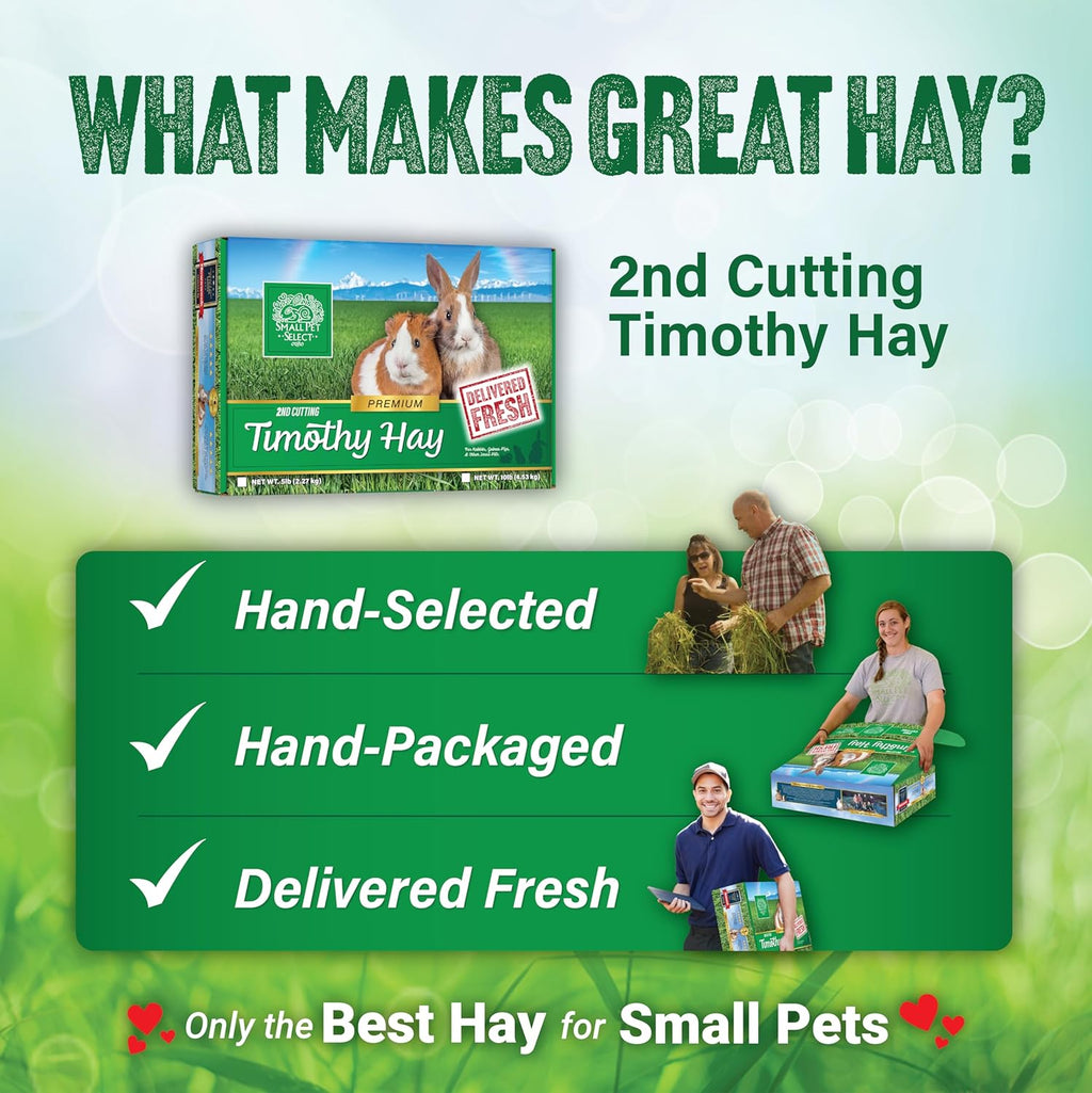 2nd Cutting Perfect Blend Timothy Hay Pet Food for Rabbits, Guinea Pigs, Chinchillas and Other Small Animals, Premium