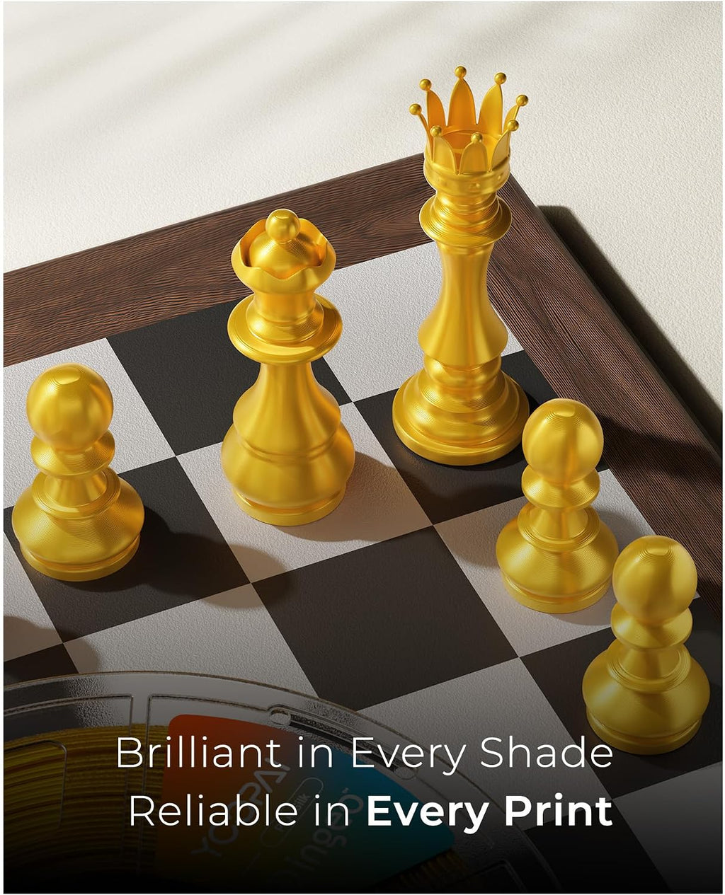 Gold Silk PLA Filament 1.75mm, Luxury Chrome-Like Mirror Shine, Premium Silk Smooth Finish, Reliable Consistent