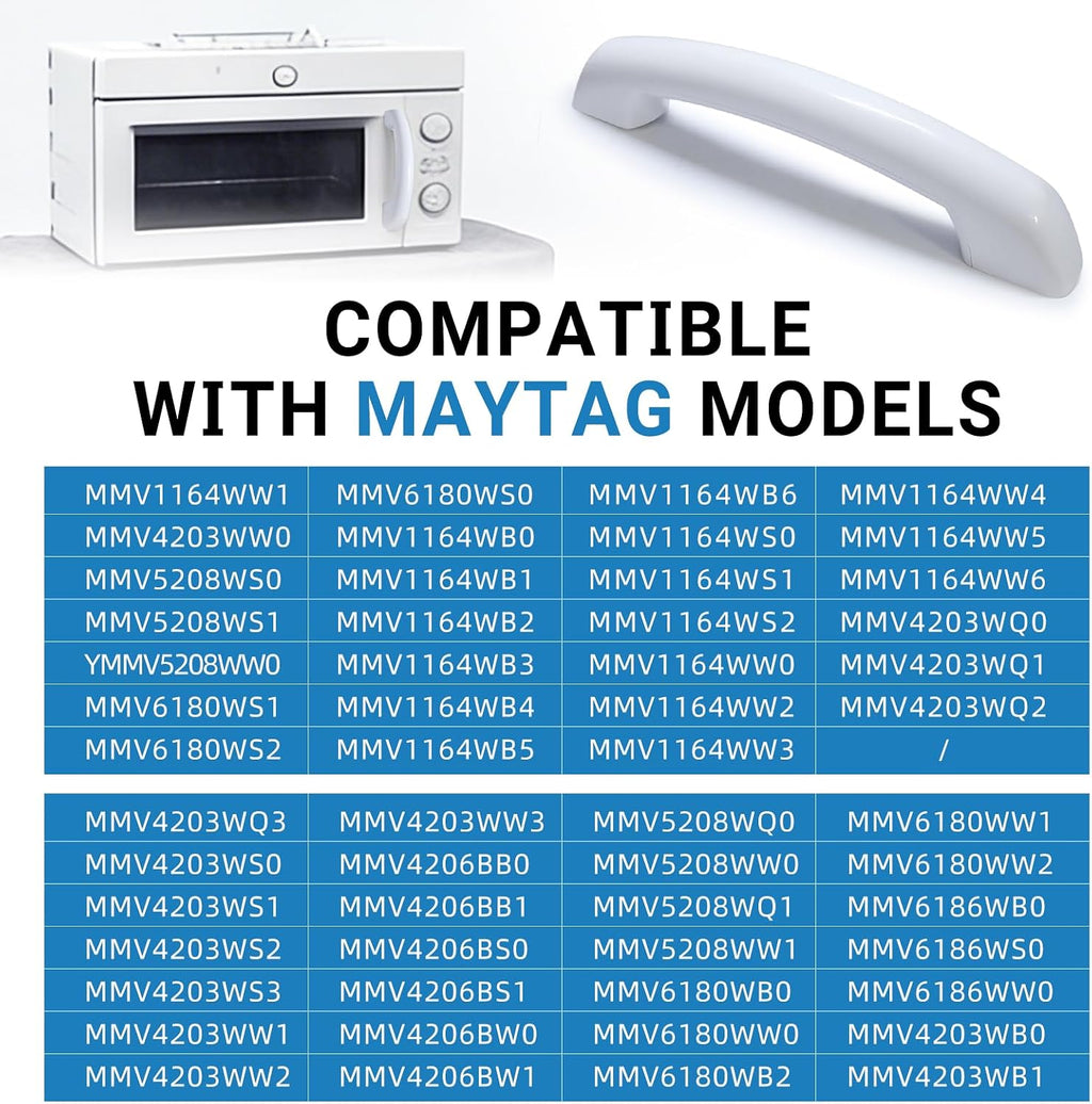W10259244 Microwave Door Handle Compatible with Whirlpool Maytag W10259244 Replace 1549832 AP4410887 PS2361014 EAP2361014