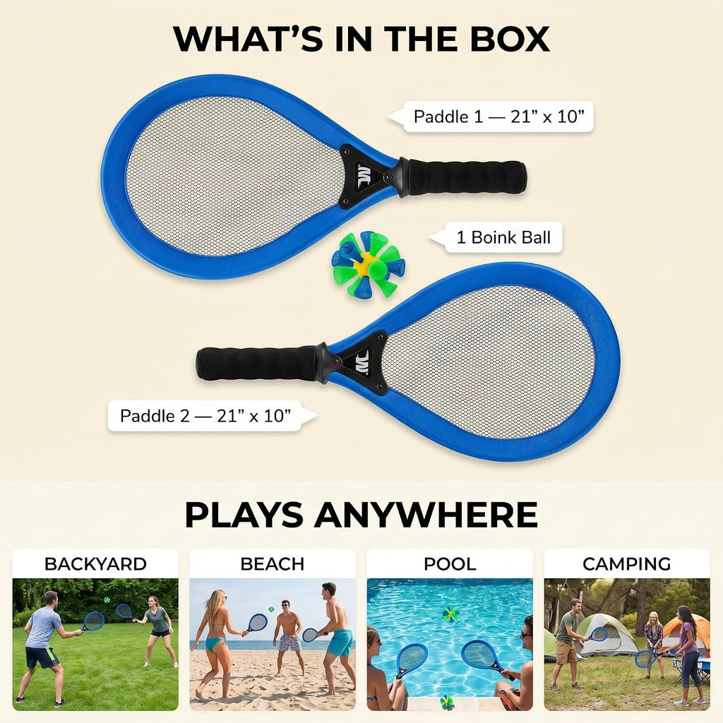 Whackminton Outdoor Game Set - No Net Required! - Fun Racket Game for All Ages - Perfect Outdoor Sport for Park