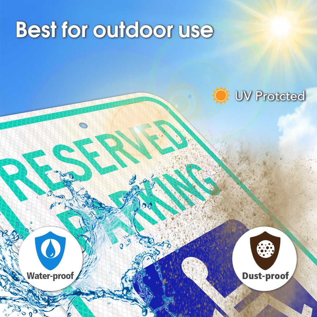 Reserved Parking Sign, 12" x 18" Handicap Parking Sign with ADA Accessibility Symbo, Engineer Grade Reflective