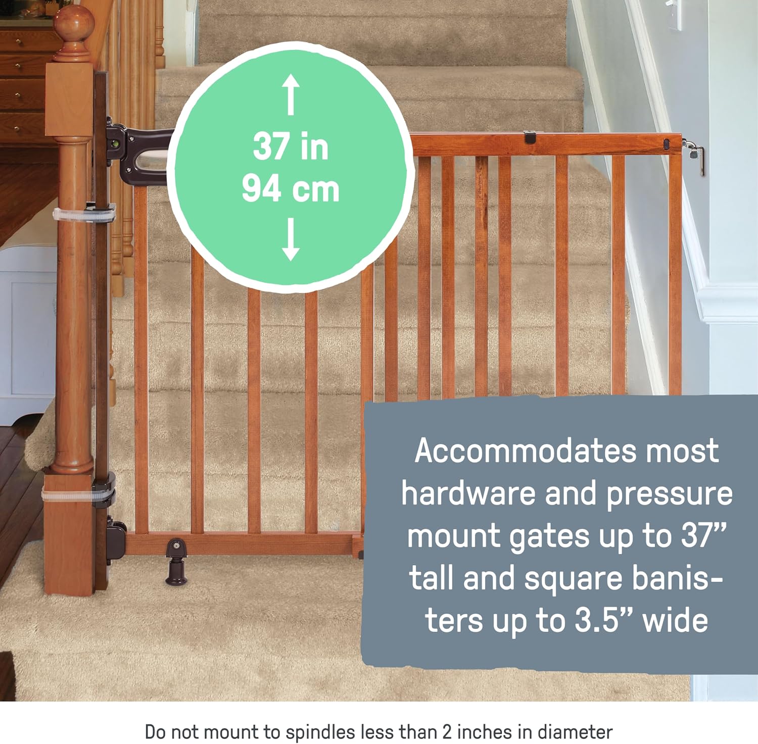 Summer Infant Banister to Banister Gate Mounting Kit - Fits Round or Square Banisters, Accommodates Most Hardware &