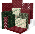 12 Pcs Burgundy Christmas Gift Boxes with Lids for Presents