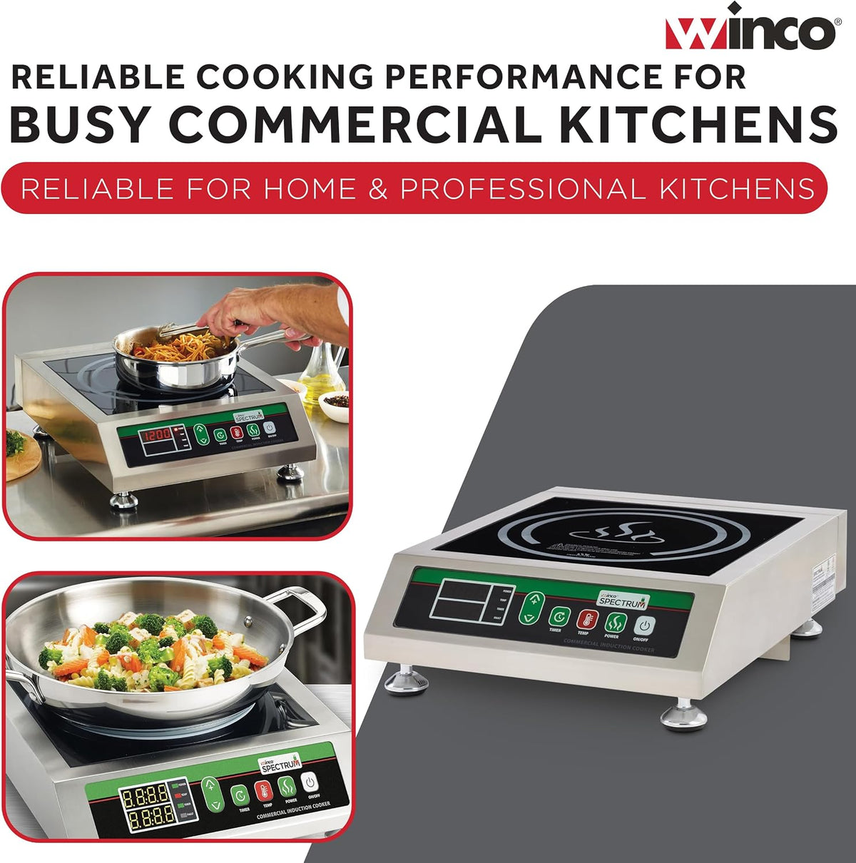 3400W Silver/Black Induction Cooktop Burner
