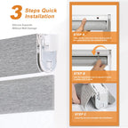 No Drill Zebra Blind Light Filtering Pattern Light Grey43 wx36 h