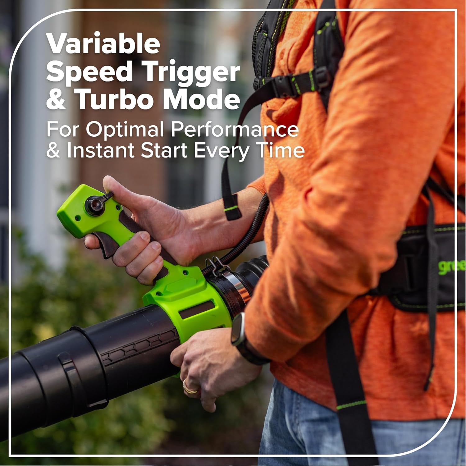 80V 800 CFM Cordless Backpack Blower with Leaf Tarp - 4.0Ah Battery & Rapid Charger, Cruise Control, Turbo Button, 4