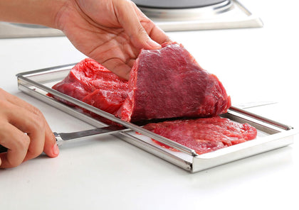 Advanced Beef Jerky Slicer Kit- 100% Precision Uniform Slices Guaranteed - Adjustable Thickness Dishwasher Safe Beef