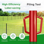 Fence Post Driver with Handle 17LB, T Post Pounder for Wire Fencing, Red